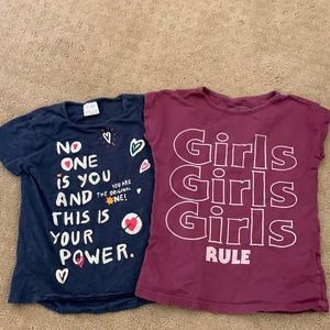 Zara & Tiny Whale Girls Rule lot of 2 size 5 Tees